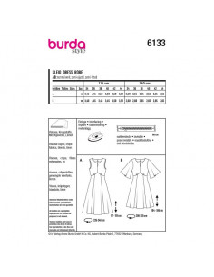 Patron Burda 6133 - Robes stylées avec jupe virevoltante du 34 au 44 2