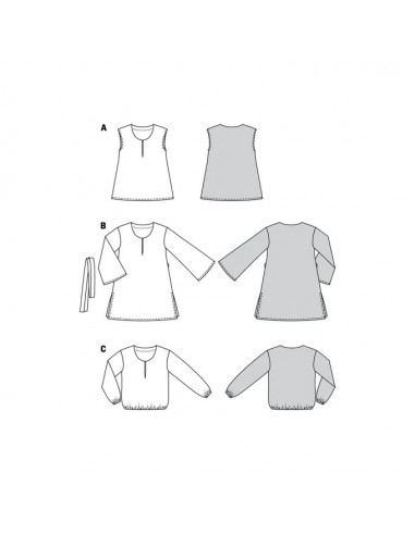 Patron Burda 6126 - Tunique et Robe classique du 34 au 44