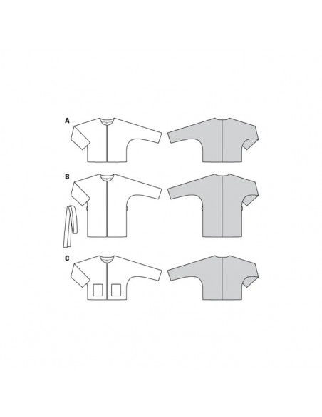 Patron Burda 6123- Veste sans col, coupe classique du 34 au 44