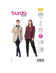 Patron Burda 6096 - Veste avec basque du 44 au 54