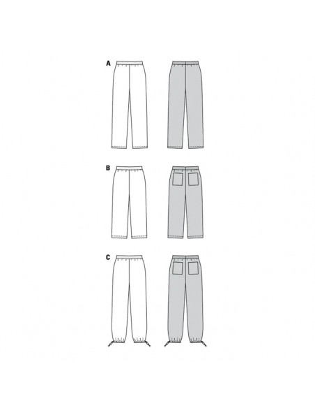 Patron Burda 6085 - Pantalon à ceinture élastique et jambes droites du 34 au 44