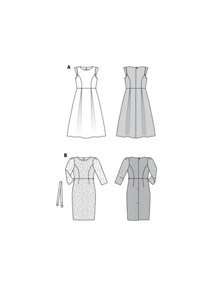 Patron Burda 6083 - Robe festive à jupe ample / robe fourreau en dentelle du 34 au 44