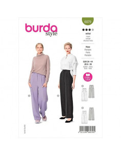 Patron Burda 6079 - Pantalon avec pinces et ceinture en forme du 34 au 44