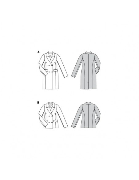 Patron Burda 6078 - Robe blazer et veste – croisée avec revers du 34 au 44