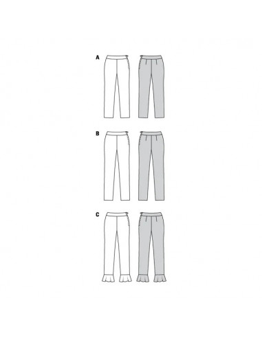 Patron Burda 6072 - Pantalons de forme étroite avec fermeture à glissière latérale du 34 au 44