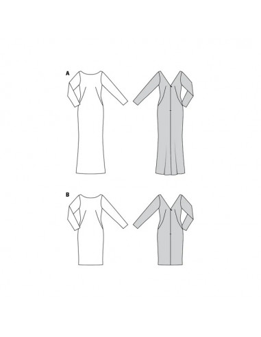 Patron Burda 6068- Robe, robe de soirée – silhouette ajustée – avec décolleté dos du 34 au 44