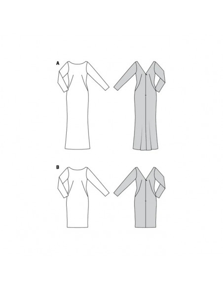Patron Burda 6068- Robe, robe de soirée – silhouette ajustée – avec décolleté dos du 34 au 44