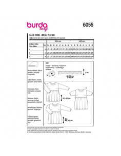 Patron Burda 6055- Robe à jupe froncée du 34 au 48 2
