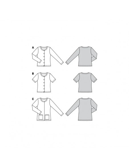 Patron Burda 6053 - Cardigan Femme à encolure ronde du 34 au 48