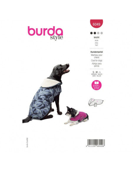 Patron Burda 6049 - Manteau pour chien du S au L