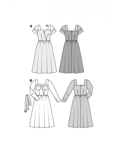 Patron Burda 6042 - Robes au look rétro du 34 au 44