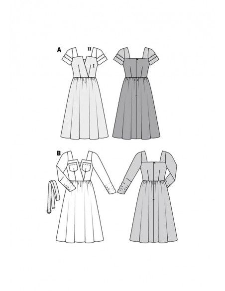 Patron Burda 6042 - Robes au look rétro du 34 au 44