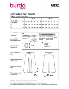Patron Burda 6032 - Pantalons avec pans latéraux du 34 au 44 2
