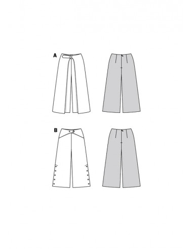 Patron Burda 6032 - Pantalons avec pans latéraux du 34 au 44