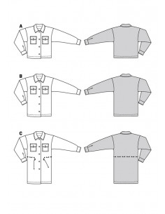 Patron Burda 6024 - Vestes sportives style chemises canadiennes du 34 au 44 2