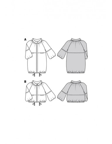 Patron Burda 6022 - Vestes style Parka avec variations du 34 au 44