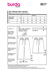 Patron Burda 6017 - Pantalon ample fluide avec large ceinture à nouer du 44 au 54 2
