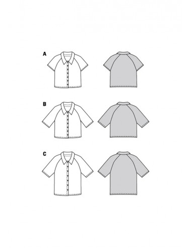 Patron Burda 5997 - Blouse manches raglan Femme du 34au 48