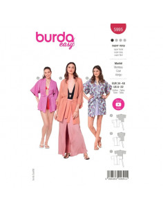 Patron Burda 5995 - Manteau Kimono Femme du 34 au 48