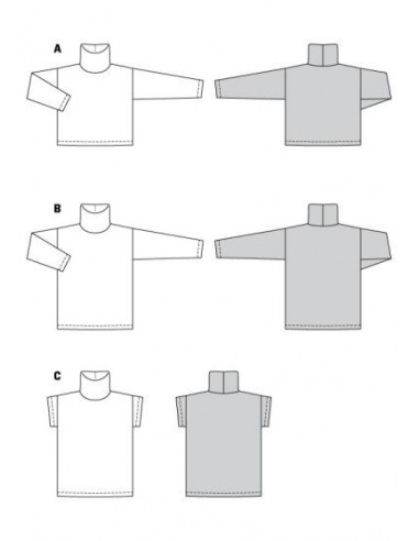 Patron Burda 5963 - Pull à col roulé avec variations du 34 au 48