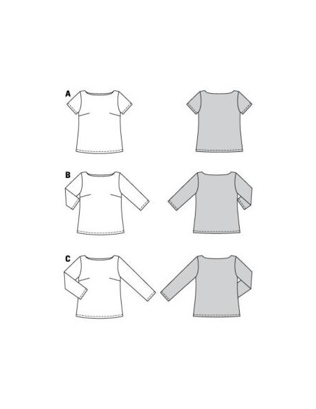 Patron Burda 5961 - Blouse sobre avec pinces et encolure arrondie du 34 au 48