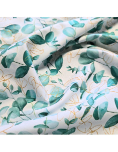 Popeline de coton, impression digitale, feuilles d'eucalyptus 2
