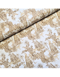 Popeline de coton, impression digitale, Jouy