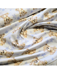 Popeline de coton, impression digitale, ourson 2