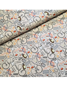 Popeline de coton, impression digitale, médecine