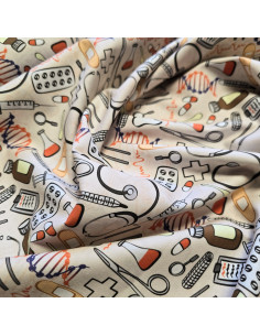 Popeline de coton, impression digitale, médecine 2