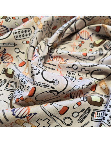 Popeline de coton, impression digitale, médecine