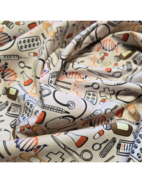 Popeline de coton, impression digitale, médecine