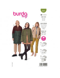 Patron Burda 5941 - Veste sportive & manteau classique du 34 au 48