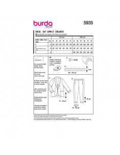 Patron Burda 5935 - Costume féminin du 44 au 54 2