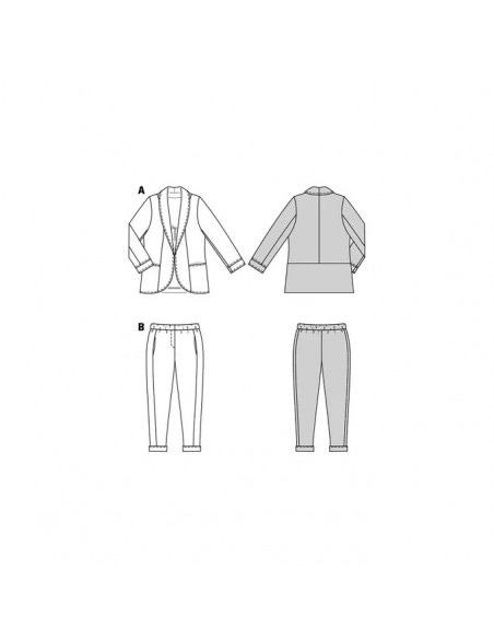 Patron Burda 5935 - Costume féminin du 44 au 54