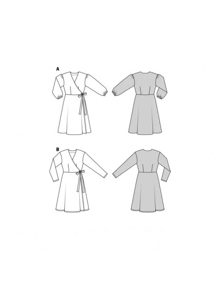 Patron Burda 5933 - Robes portefeuille du 34 au 44