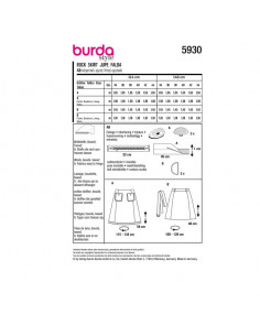 Patron Burda 5930 -  Jupes trapèze du 34 au 44 2