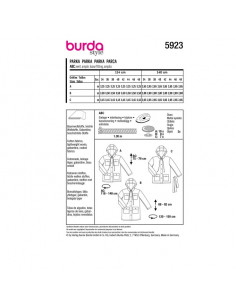 Patron Burda 5923 - Parka à capuche et poches plaquées du 34 au 48 2