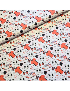 Popeline de coton, impression digitale, foot