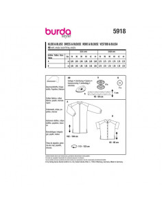 Patron Burda 5918 - Robe chemise et la blouse du 34 au 44 (FR) 2