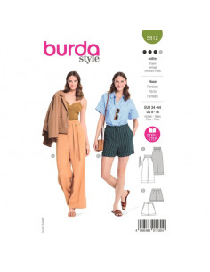 Patron Burda 5912 - Pantalon et short décontractés du 34 au 44