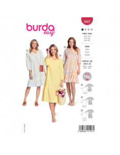 Patron Burda 5907 -  Robes légères, encolure en V du 34 au 48