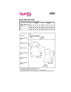 Patron Burda 5903 - Robe avec jupe a pointe du 34 au 44 2