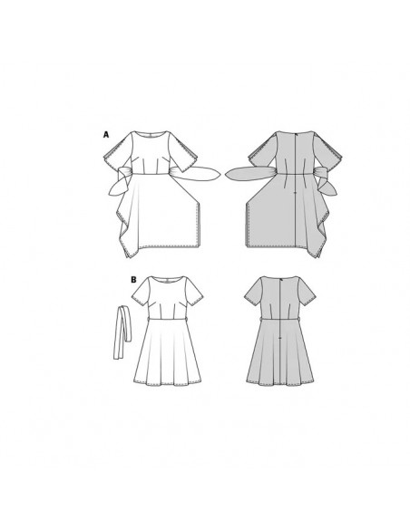 Patron Burda 5903 - Robe avec jupe a pointe du 34 au 44