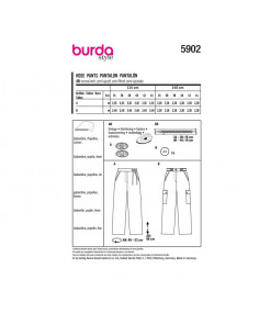Patron Burda 5902 - Pantalons droits avec des poches du 34 au 44 2