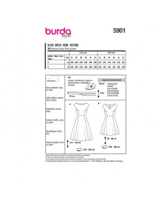 Patron Burda 5901 - Robes romantiques avec touche Vintage du 34 au 44 2