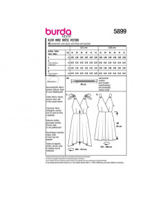Patron Burda 5899 - Robes virevoltantes avec corsage croisé du 34 au 44 2