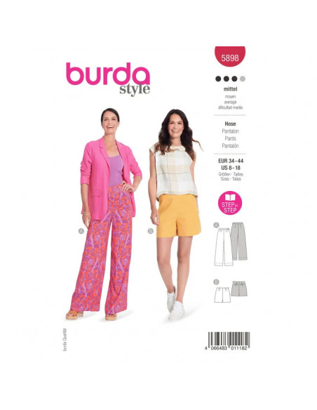Patron Burda 5898 - Pantalon ajusté du 34 au 44