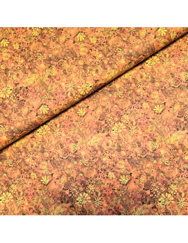 Tissu, Popeline de Coton Esprit Batik, Multicolore, Laize 150 cm, 100% Coton 83g/m²