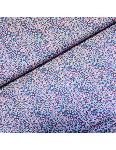 Tissu, Popeline de Coton Esprit Batik, Multicolore, Laize 150 cm, 100% Coton 83g/m²